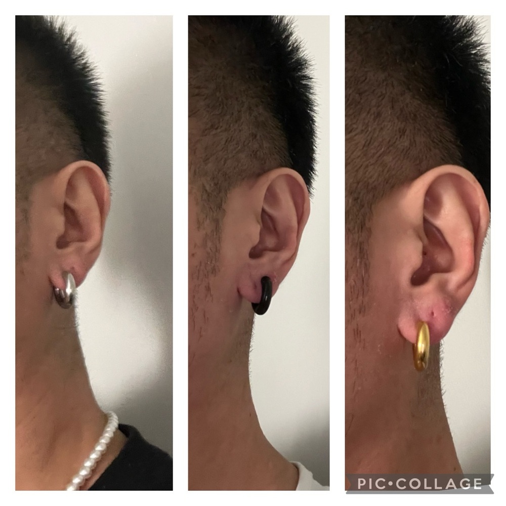 10 cad per pair BLACK steel and gold